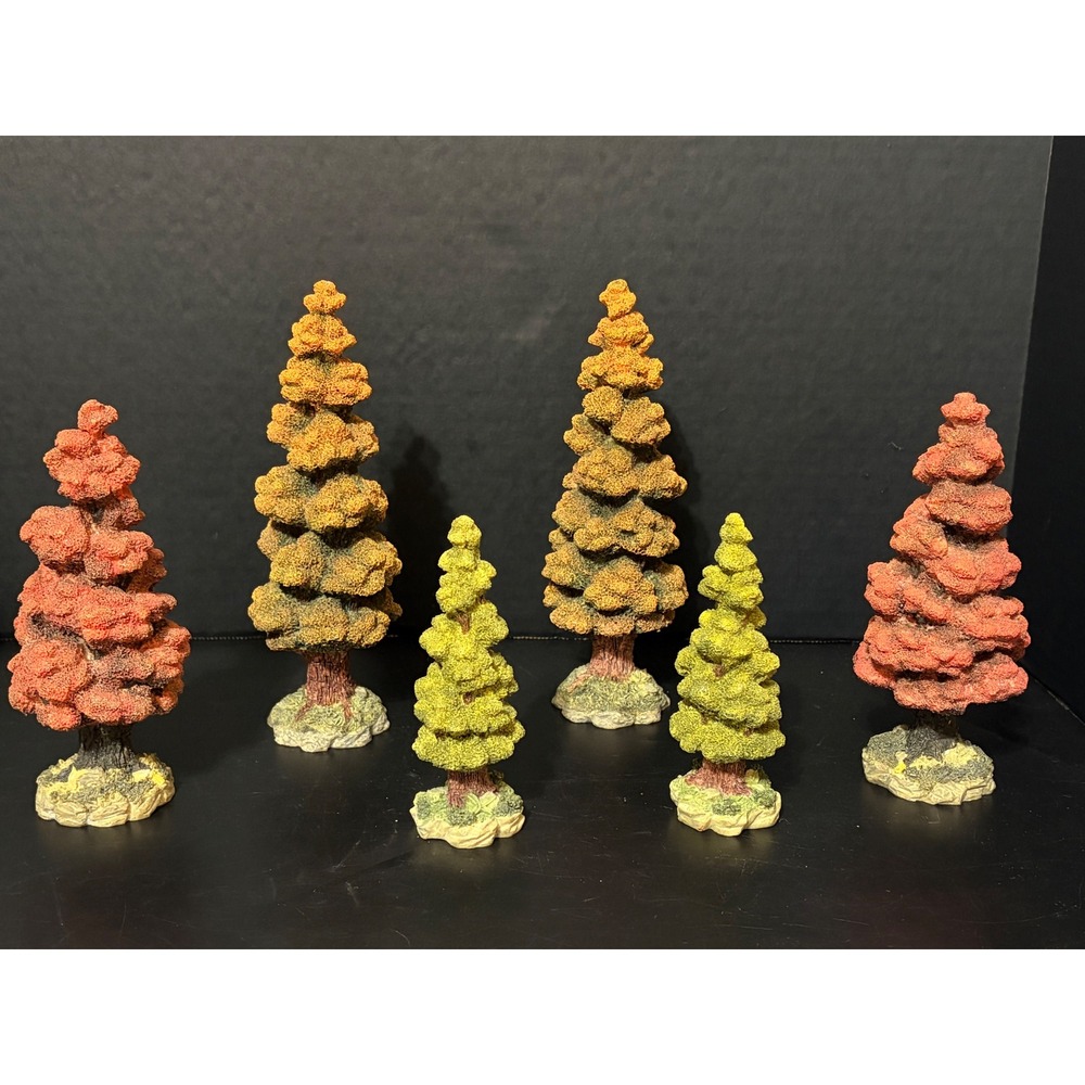 Dept 56 Village Autumn Trees Set of 6 #52616 Retired 2008 Fall Village Accessory